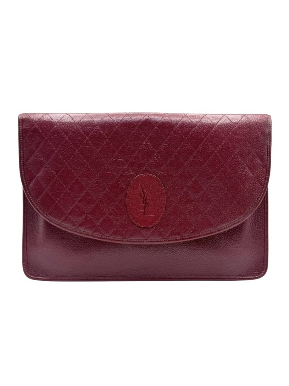 Vintage YVES SAINT LAURENT Burgundy Red Envelope Clutch